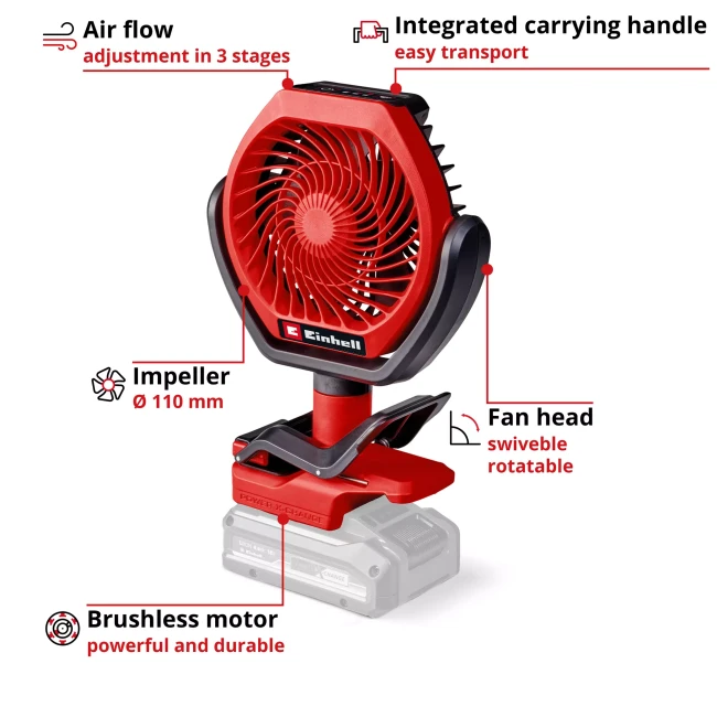 Акумуляторний вентилятор Einhell GC-CF 18/110 Li-Solo (3408061) Акумуляторний вентилятор Einhell GC-CF 18/110 Li-Solo (3408061)