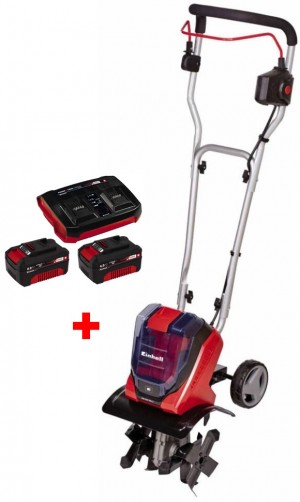 Акція! Набір культиватор акумуляторний Einhell GE-CR 30 Li - Solo + 18V Power-X-Twincharger 3 A і 2 акумулятора 18V 4,0 Ah (3431200, 4512112)