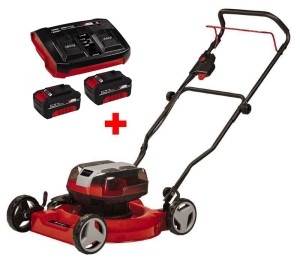 Акція! Набір Акумуляторна безщіткова мульчуюча газонокосарка Einhell GE-CM 36/48 Li M-Solo + 18V Power-X-Twincharger 3 A і 2 акумулятора 18V 4,0 Ah (3413054, 4512112)