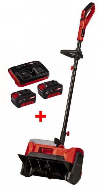 Акция! Набор снегоуборочная машина аккумуляторная Einhell GE-ST 36/40 Li E - Solo + зарядное устройство и 2 аккумулятора 18V 4,0 Ah (3417011,4512112)