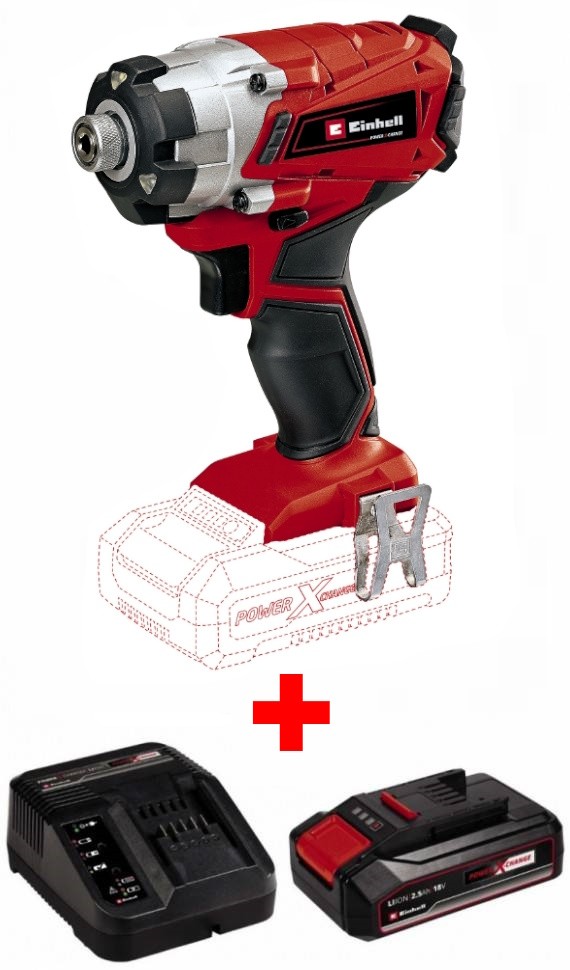 Набор ударная отвертка Einhell TE-CI 18 Li Solo + Starter Kit 18V 2,5 Ah (4510034Kit 2.5)