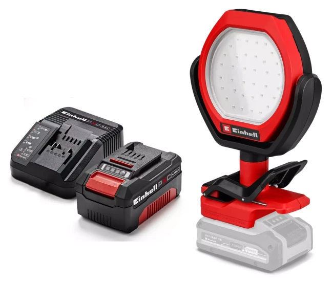Набор беспроводный уличный фонарь Einhell GC-OL 18/1500 Li-Solo + Starter-Kit 18V 4,0 Ah (2320120, 4512042)