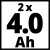 Аккумуляторы 2 шт Einhell 18V PXC PLUS Twinpack 4.0 Ah (4511629)