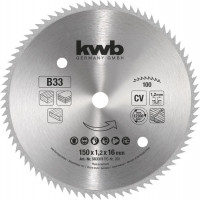Пильний диск CV kwb 150x16x1,2 мм T100