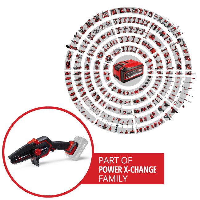 Набір пила обрізна ланцюгова акумуляторна безщіткова Einhell GE-PS 18/15 Li BL - Solo + зарядний пристрій і акумулятор 18V 4,0 Ah (4600040, 4512042)