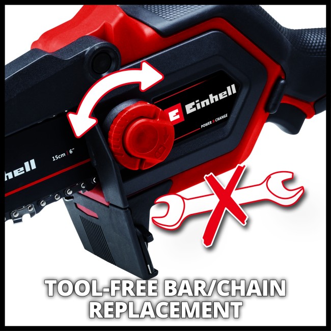 Набір пила обрізна ланцюгова акумуляторна безщіткова Einhell GE-PS 18/15 Li BL - Solo + зарядний пристрій і акумулятор 18V 4,0 Ah (4600040, 4512042)