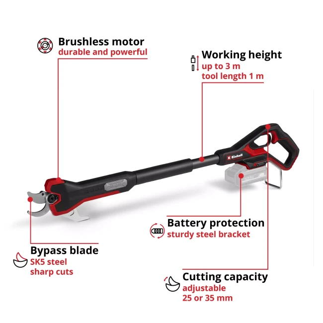 Секатор акумуляторний безщітковий Einhell Professional GP-LS 18/35 Li BL - Solo (3408360)