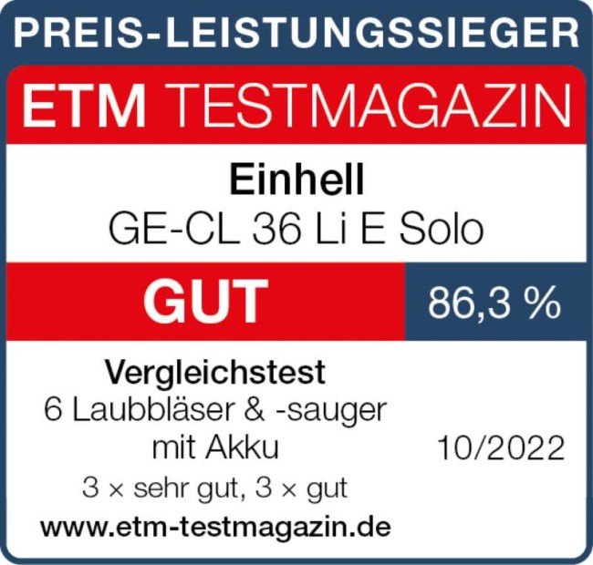 Садовий акумуляторний пилосос Einhell GE-CL 36 Li Solo (3433600) Садовий акумуляторний пилосос Einhell GE-CL 36 Li Solo (3433600)