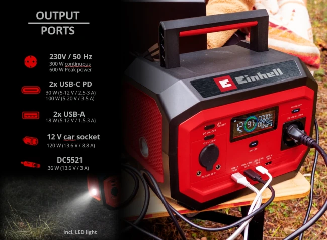 Портативна зарядна станція Einhell TE-ES 300/240 - 240 Вт·год (1091300) Портативна зарядна станція Einhell TE-ES 300/240 - 240 Вт·год (1091300)