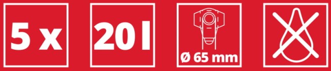 Мішки паперові до пилососів Einhell 20л, 5шт (2351152)